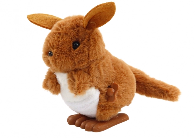 Wind-Up Plush Kangaroo Toy Brown