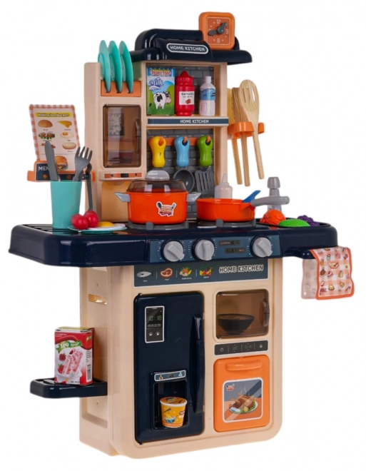 Children's Multifunctional Kitchen Playset with Light, Sound, Water, and Steam