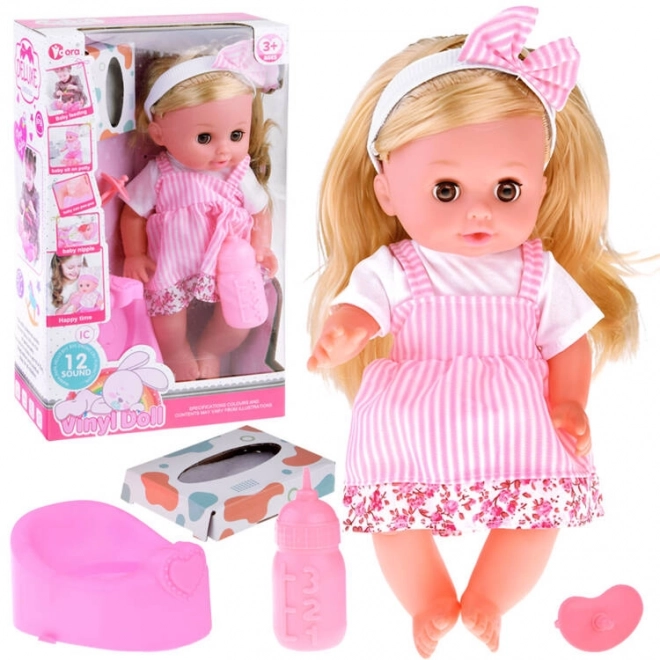 Interactive Baby Doll with Blonde Hair and Accessories