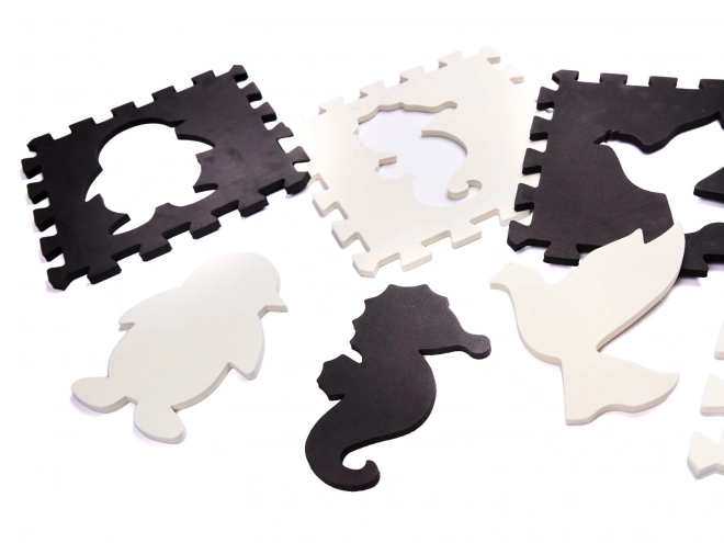 Mata educativa puzzle in schiuma nera 25 pezzi