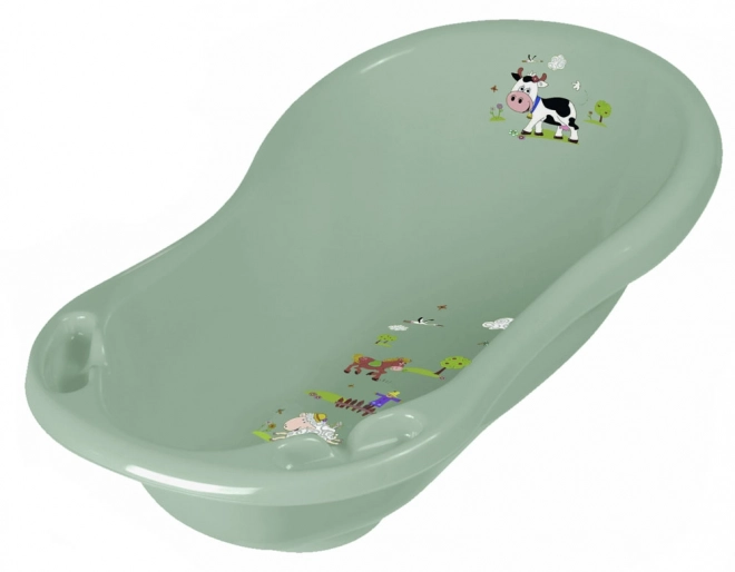 Baby Bath Tub Funny Farm Green