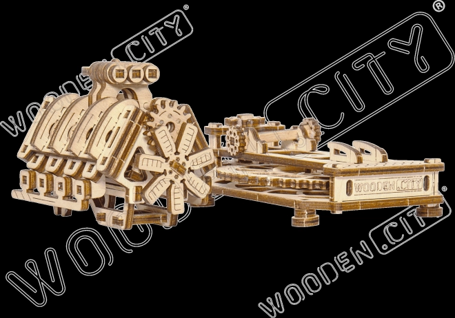 Wooden 3D Puzzle V8 Engine