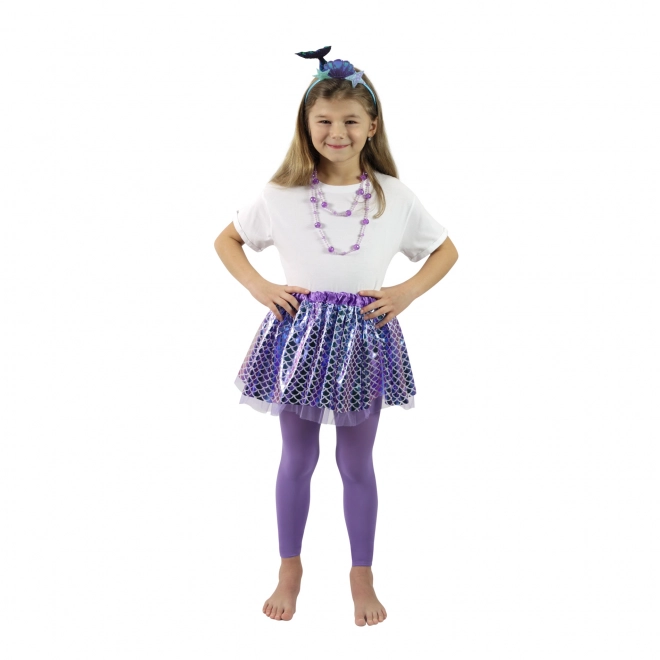 Mermaid Tutu Skirt Costume with Headband for Girls