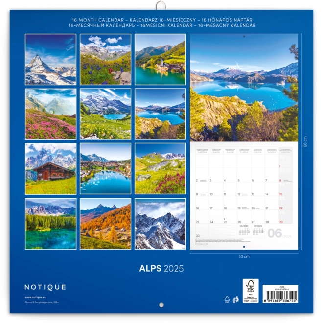 Alpine Mountains 2025 Wall Calendar