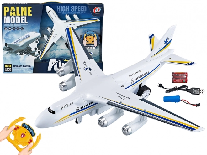 remote control passenger airplane with lights