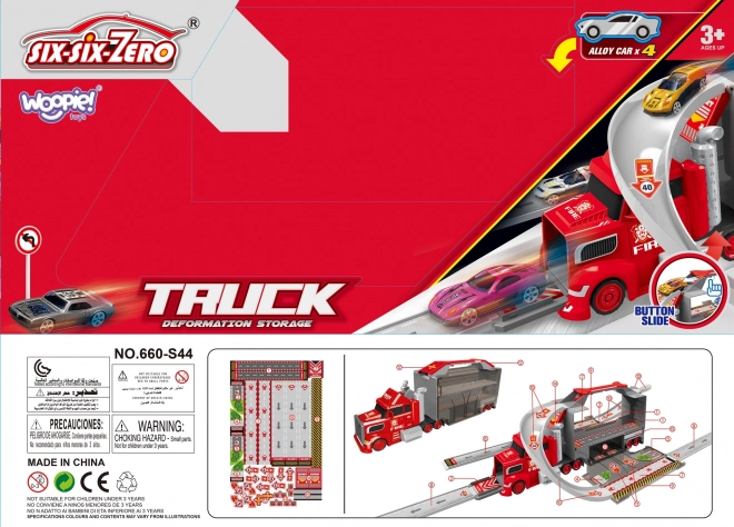 WOOPIE Set Veicolo Rimorchio e Pista da Corsa