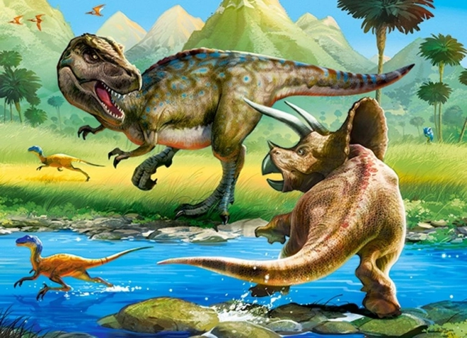 Tyrannosaurus vs Triceratops Puzzle for Kids