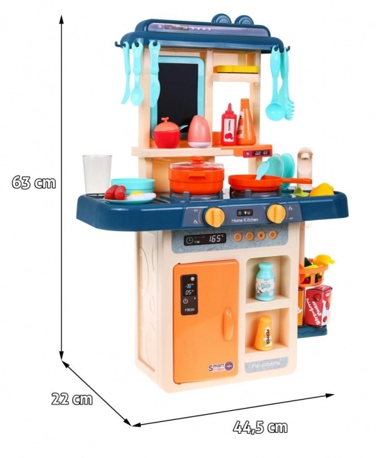 Colorful Children's Kitchen Set with Interactive Burner & Chalkboard