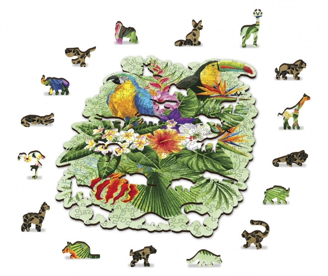 Wooden Puzzle Tropical Birds