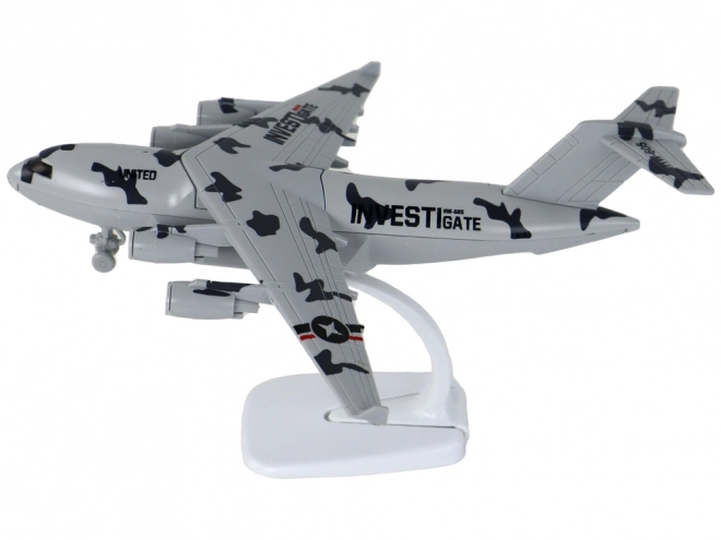 Gray Military Model Airplane with Sound and Light Effects