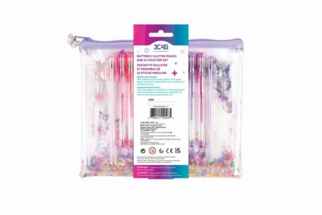 Glitter Gel Pens Set - Butterfly