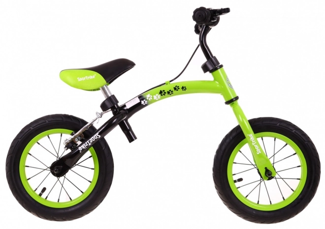 Children's Balance Bike Green with Convertible Frame