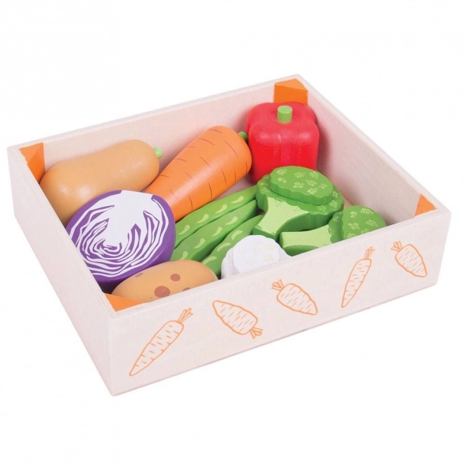 Wooden Vegetable Crate by Bigjigs Toys