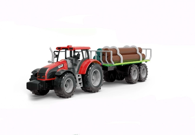 Toy Tractor with Log Trailer for Kids
