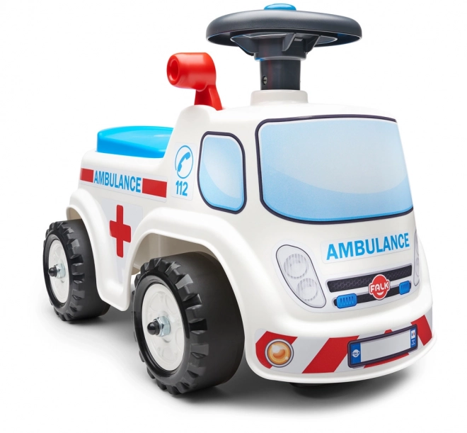 Children's Ride-On Ambulance with Horn and Opening Seat