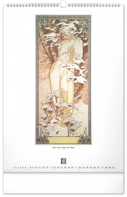 Wall Calendar Alfons Mucha 2025