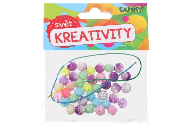 Colorful Beads with String for Crafting