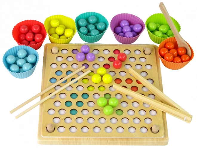 Wooden Educational Board Game with Beads