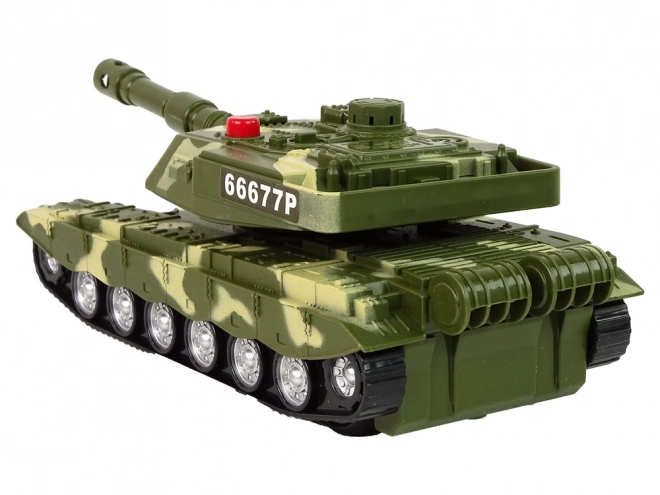 Military Friction-Drive Tank with Sound and Lights