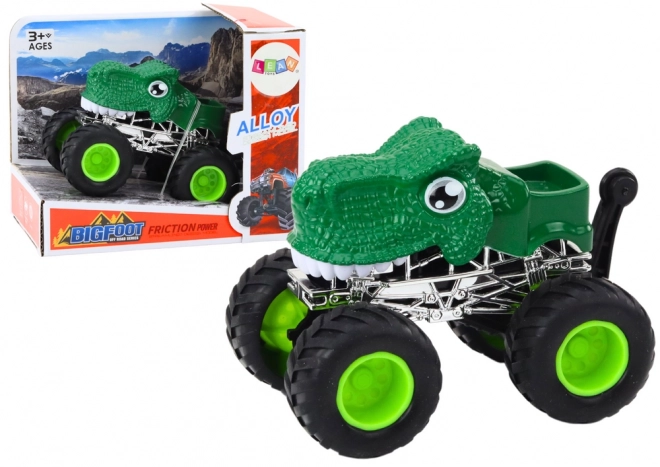 Green Dinosaur Off-Road Car with Large Rubber Wheels