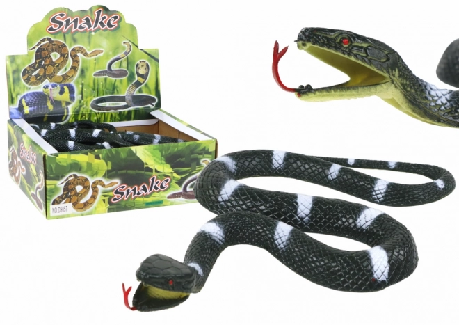 Artificial Rubber Snake with White Stripes