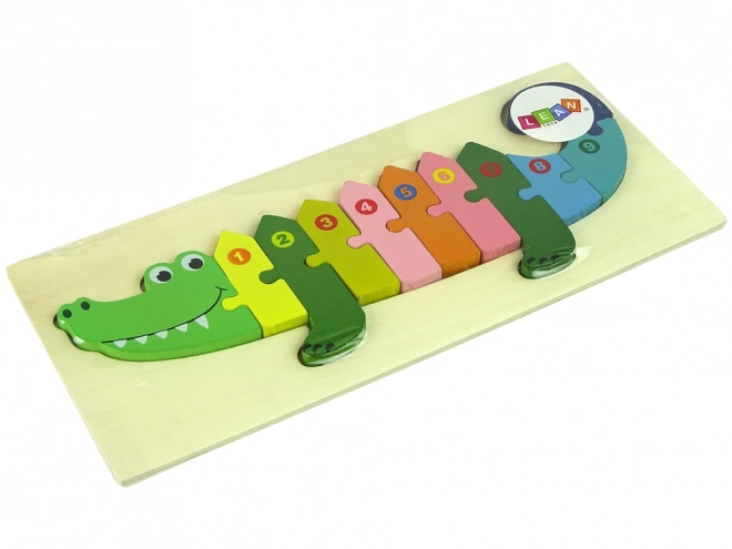 Wooden Crocodile Number Puzzle Set