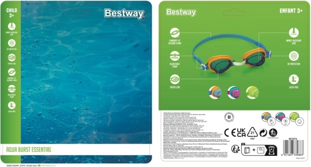 Schwimmbrille Aqua Burst für Kinder - 3er Pack