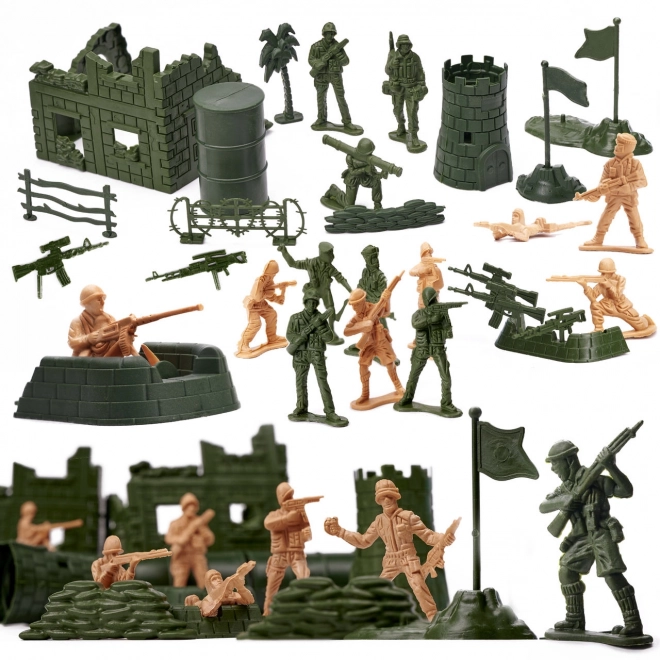 Military Base Toy Set with 114 Figures