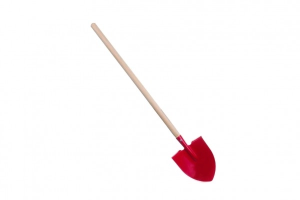 Red Pointed Shovel with Wooden Handle 80cm