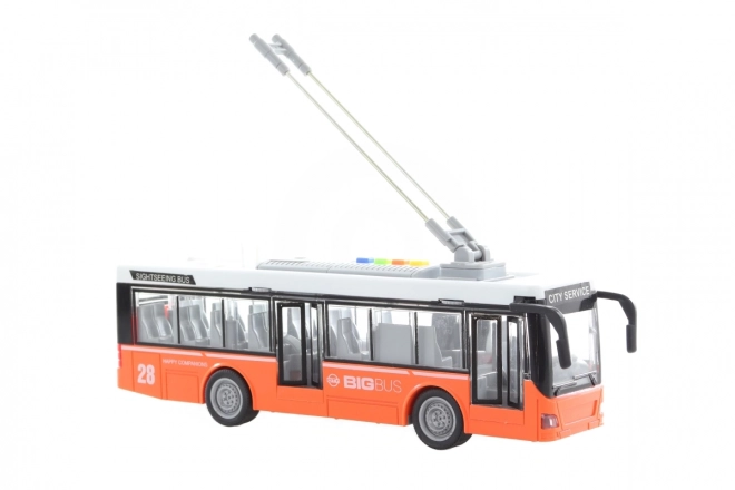 Orange Battery-Operated Trolleybus