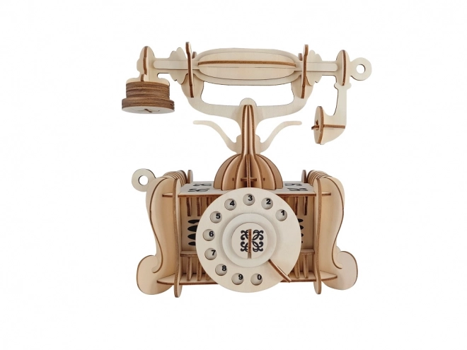 Woodcraft Wooden 3D Puzzle Old Telephone