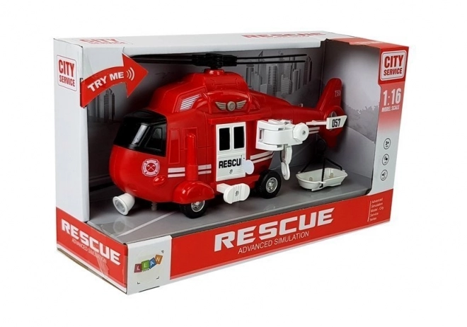 rescue helicopter with sound and light effects