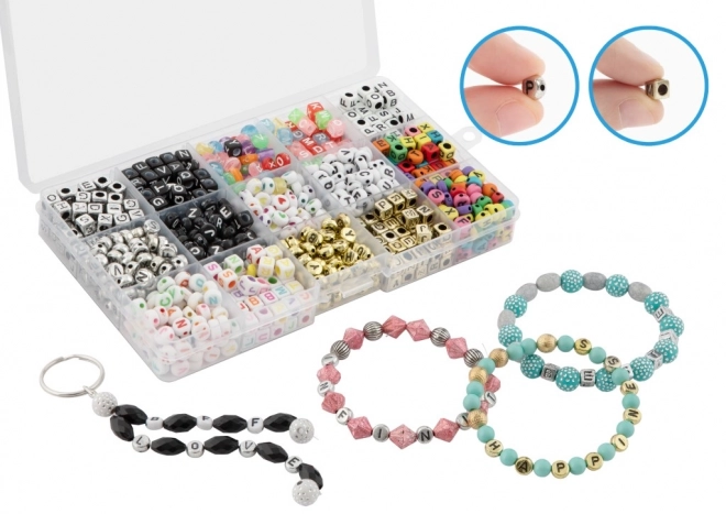 Set of Letter Beads with Organizer