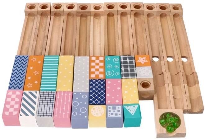 Wooden Pastel Ball Track Set