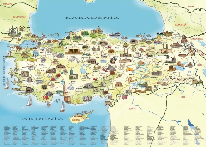 Cultural Map of Turkey Jigsaw Puzzle
