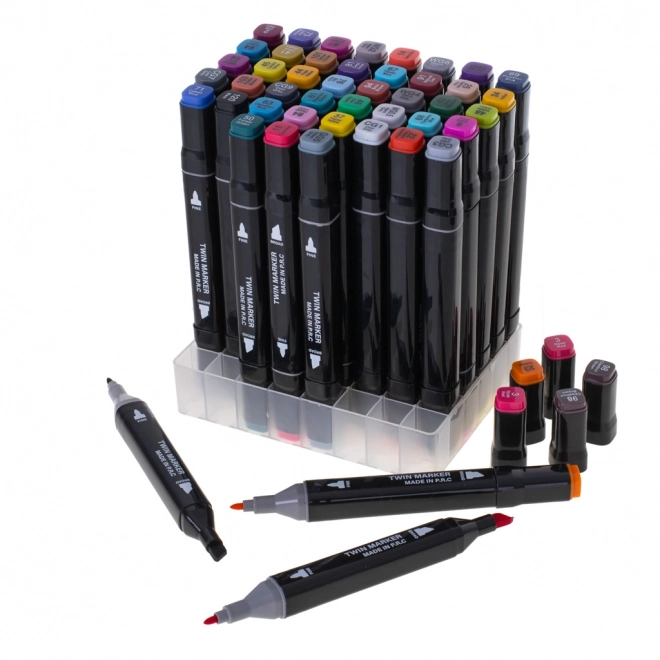 Dual-Tip Alcohol Markers Set with Stand