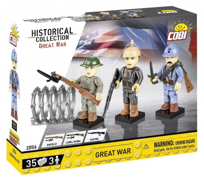 Great War Building Blocks Set with 3 Soldier Figures