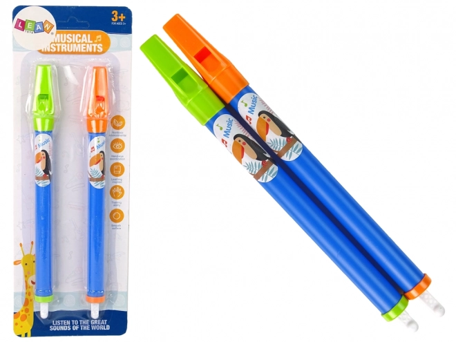 Children's Blue Animal Flute Set