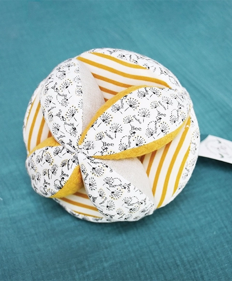 Textile Activity Ball with Bee Rattle