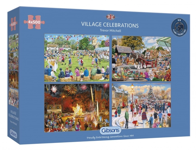 Gibsons Village Celebrations Puzzle Set 4x500 Pieces