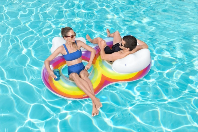 Rainbow Double Inflatable Swim Ring