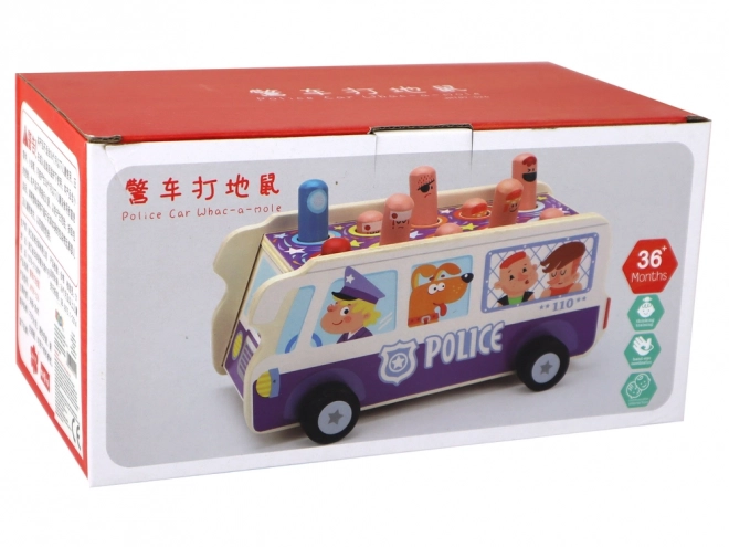 Wooden Skill Game Police Bus