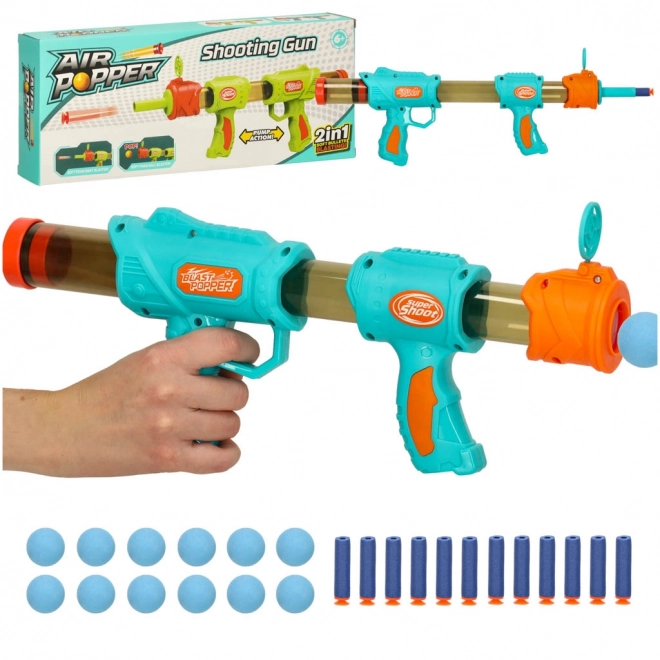 2-in-1 Toy Rifle and Pistol Set Blue