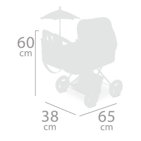 Foldable Doll Stroller with Parasol and Accessories Niza 2022