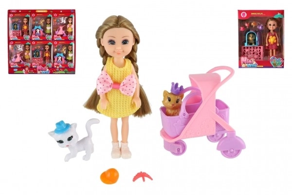 Plastic Doll with Pet and Accessories Set