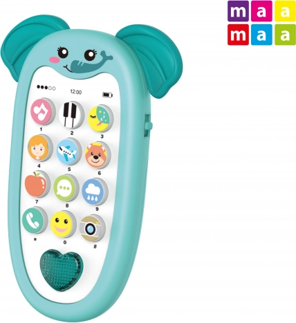 Maamaa dziecięcy telefon ze słonikiem z efektami 13,5 cm