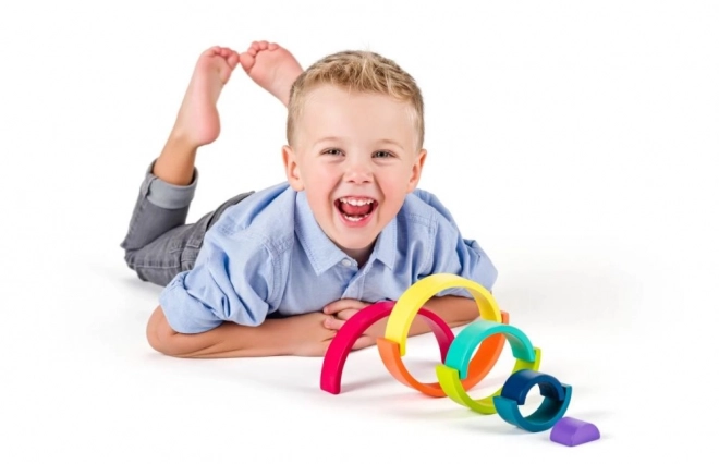 Wooden Balancing Rainbow Blocks