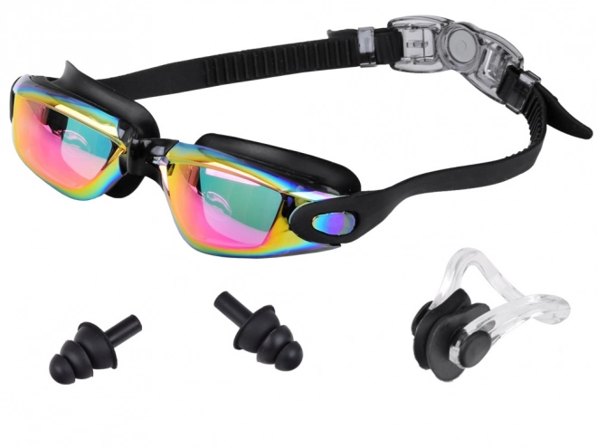 Swimming Goggles Set with Ear and Nose Plugs