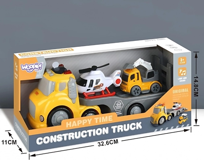 Žlutá odtahová souprava WOOPIE City Truck se světelnými a zvukovými efekty