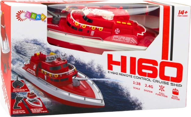 Grande barca motorizzata di salvataggio telecomandata rossa 1:28